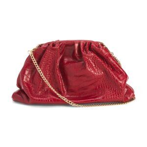 PERSAMAN NEW YORK Made In Italy Leather Crocodile Clutch